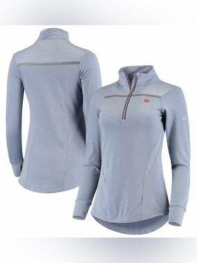 Columbia Heathered Blue Kentucky Derby Eagle Quarter-Zip Jacket Size Large